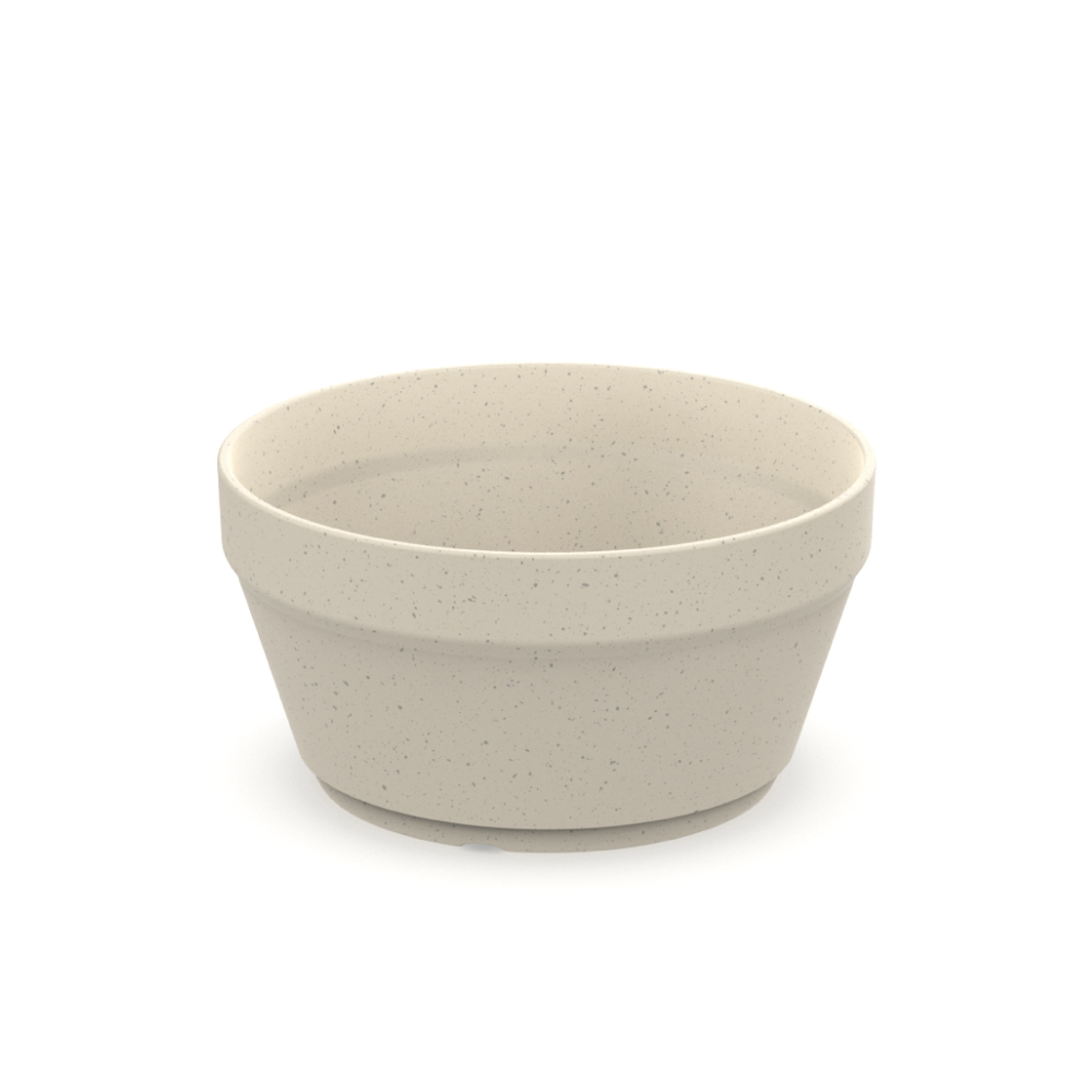 Kunststof beker met een inhoud van 100 ml laten bedrukken, kleur beige