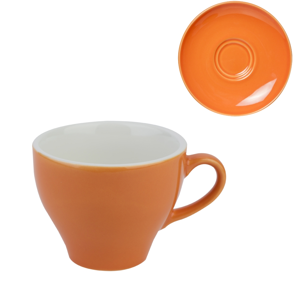 Oranje cappuccinokop Barista met bedrukoptie, foto 2