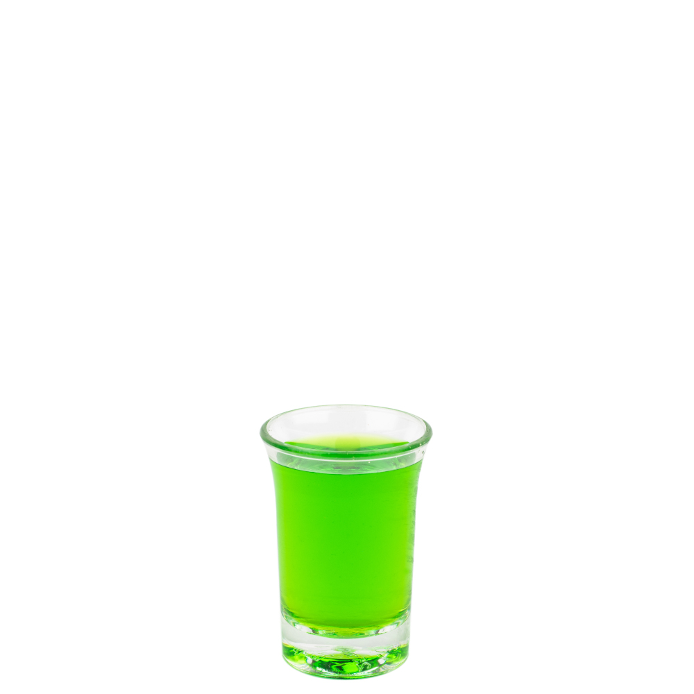 dit transparant Kunststof HotShot glas van 2.5 cl is geschikt voor zowel bedrukken als graveren, kleur mix