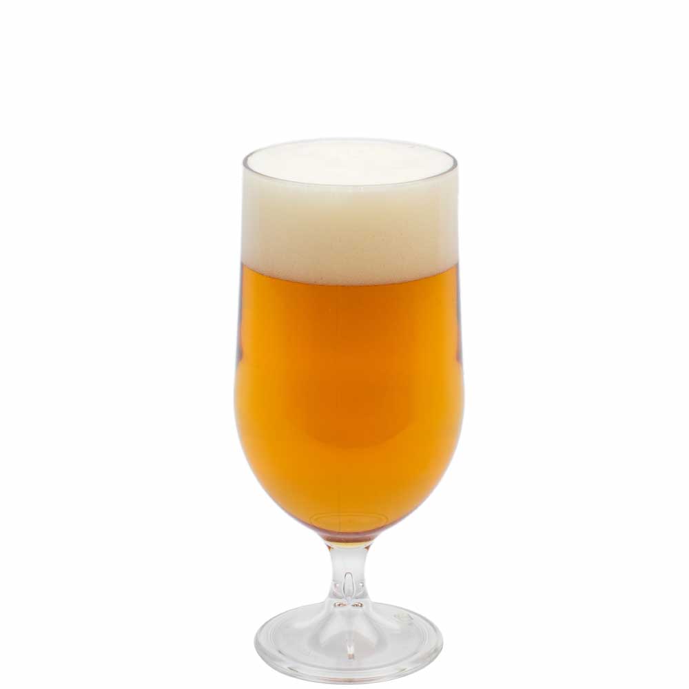 transparant Kunststof Bierglas op voet met een inhoud van 42 cl., kleur mix