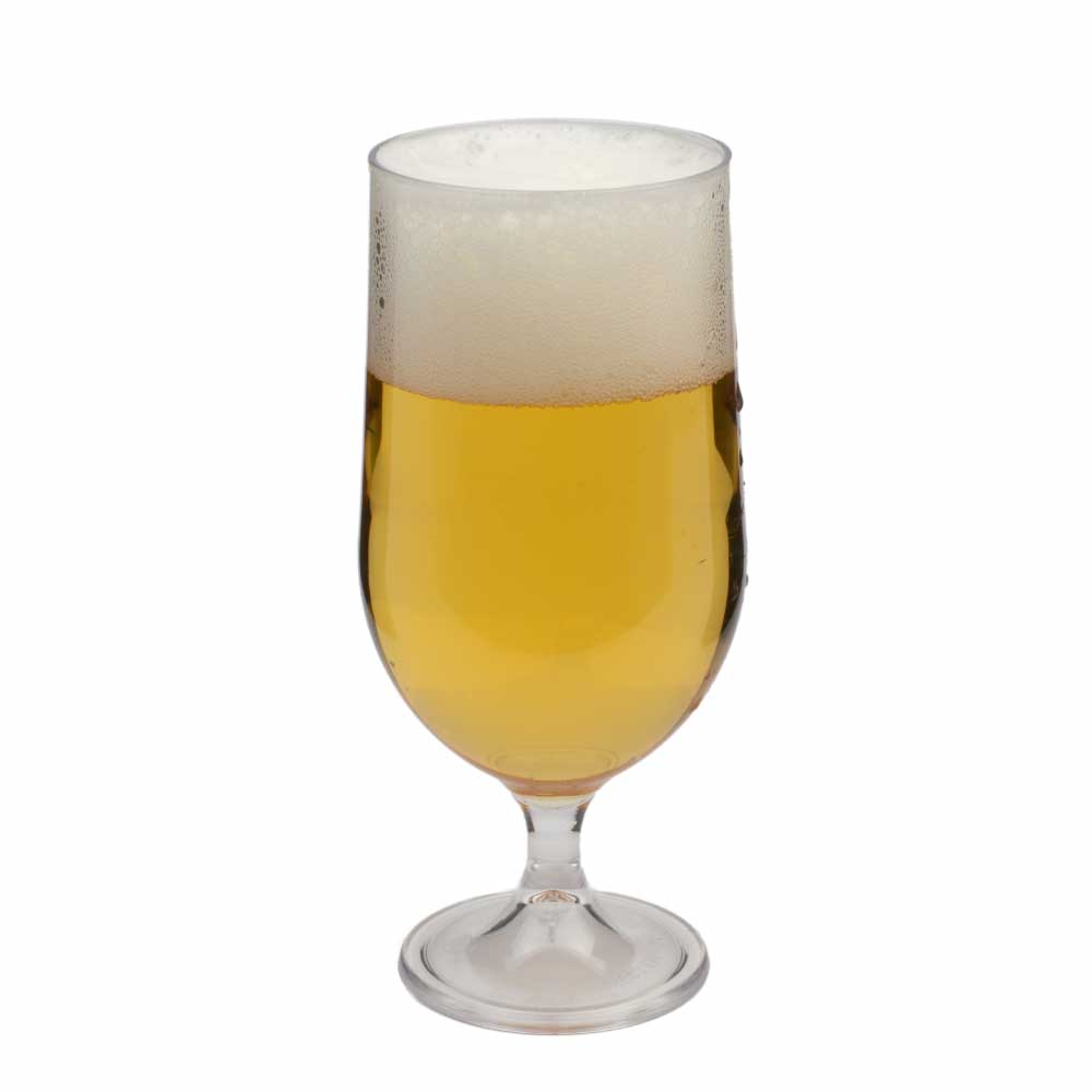 transparant Kunststof Bierglas op voet met een inhoud van 57 cl., kleur mix