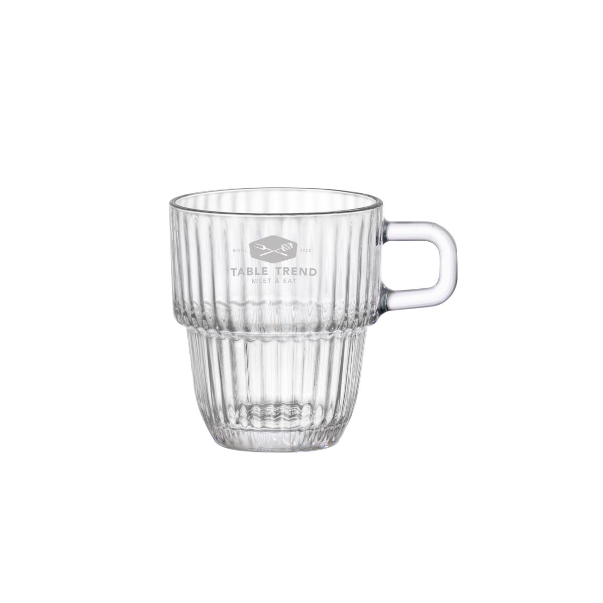 Voorzijde van het Barshine Espressoglas 8,9 cl. met subtiel gegraveerd TableTrend-logo.