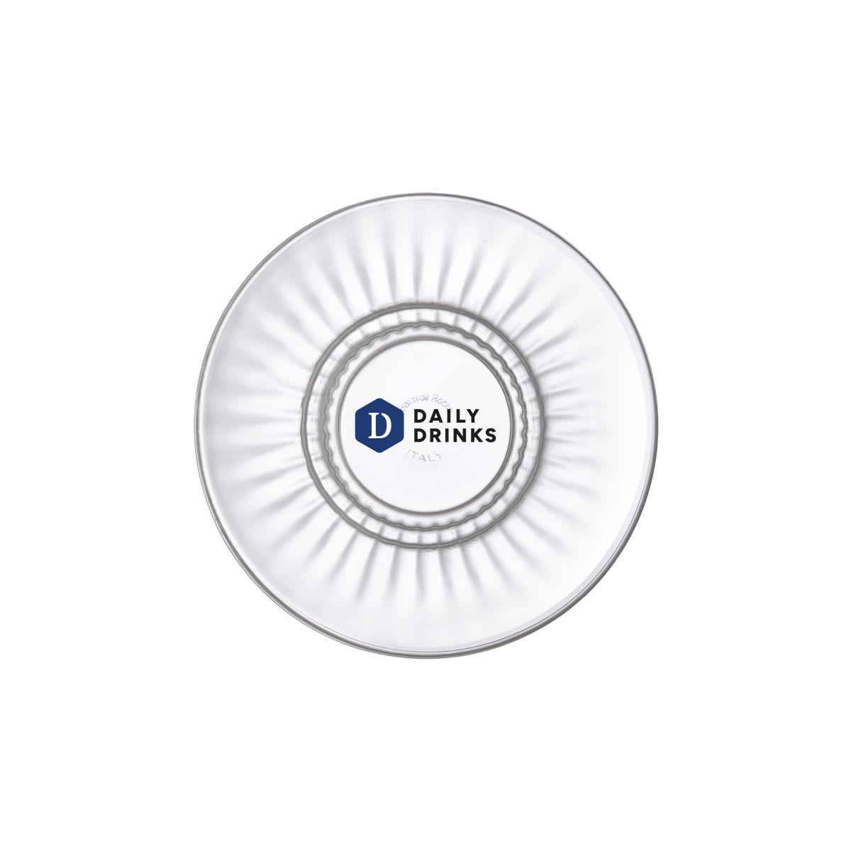 Barshine thee- en latte schotel met meerkleurig DailyDrinks-logo op de voorzijde gedrukt.