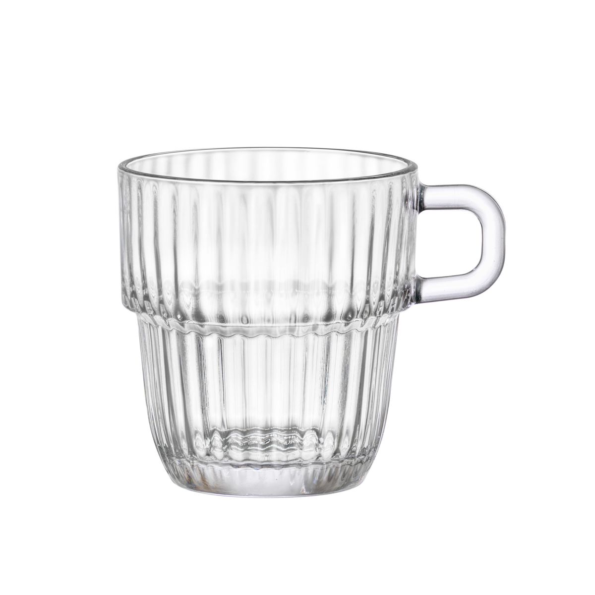 Vooraanzicht van Barshine theeglas van 25 cl. in helder glas met rechte vorm en stevige bodem.