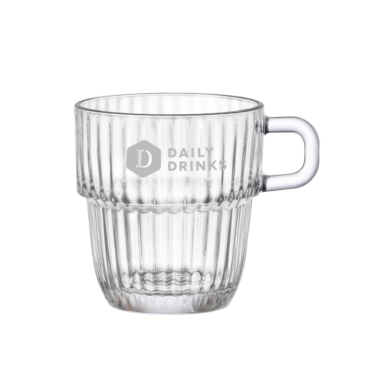 Barshine theeglas 25 cl met fijne logo-gravure van DailyDrinks op het vooraanzicht.