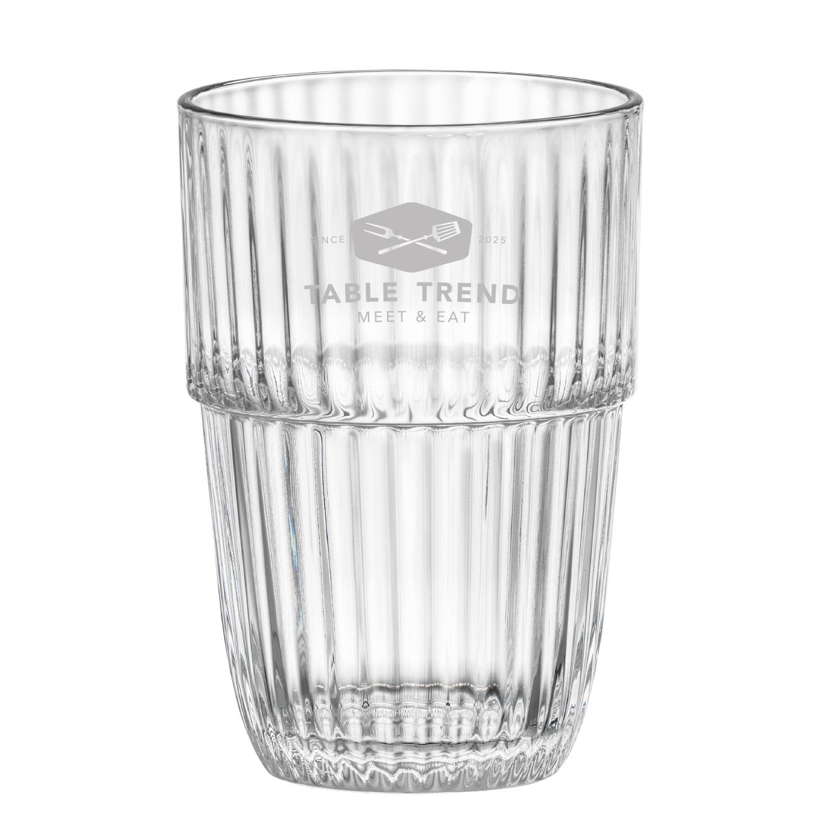 Gravure van het TableTrend-logo op het vooraanzicht van de Barshine Tumbler 50 cl. glas.