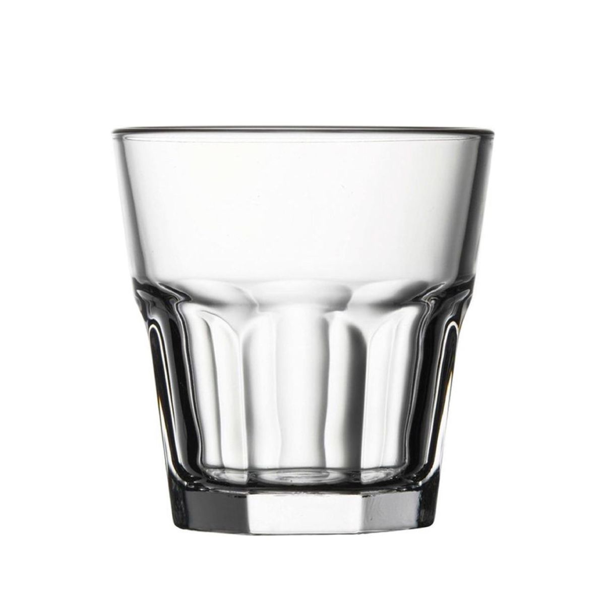 Vooraanzicht van het Casablanca Rocks glas 35 cl. van helder glas met klassieke rechte vorm.