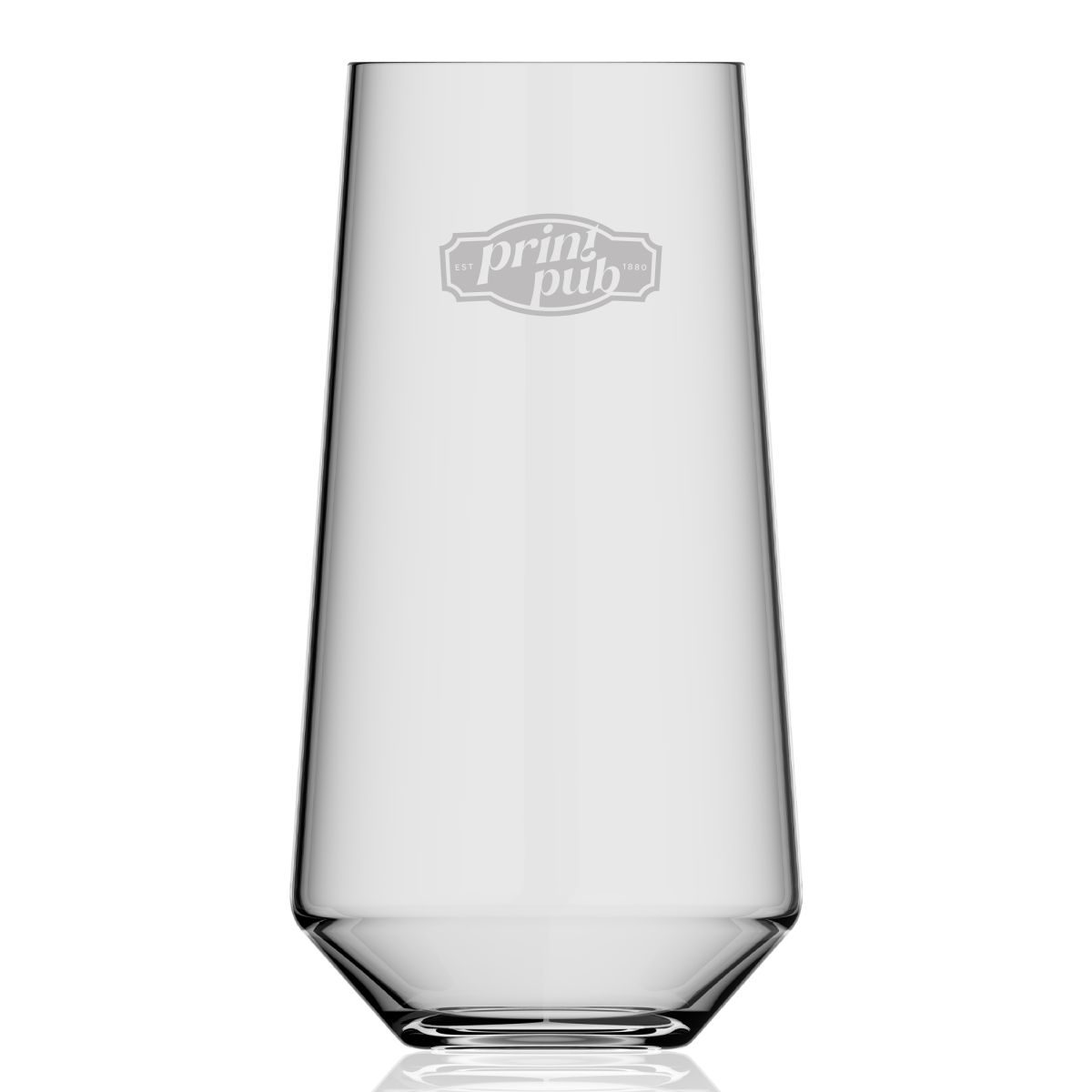 Melody tumbler 45 cl van glas met subtiele PrintPub-logo-gravure op het vooraanzicht, strak en fijn afgewerkt.