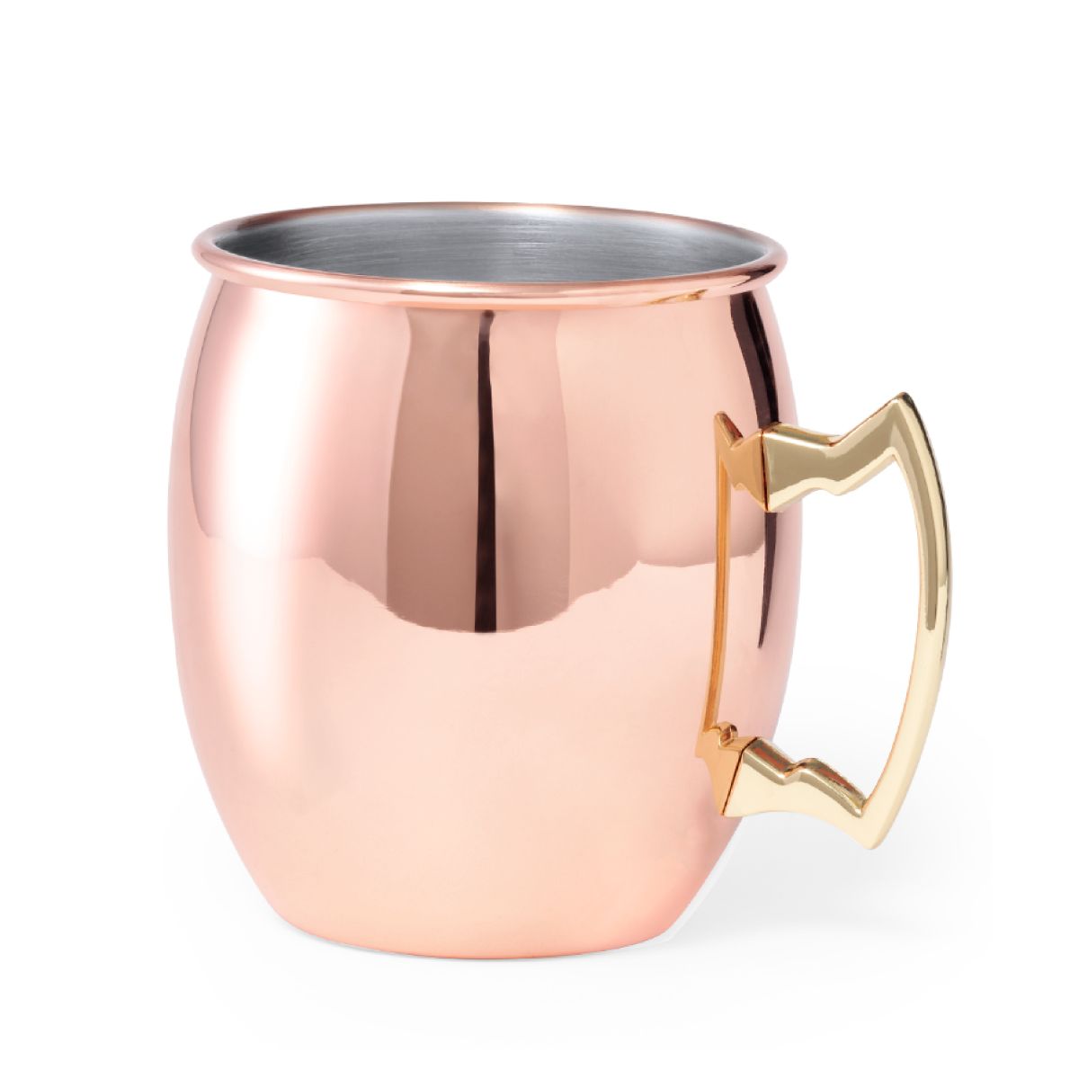 Moscow Mule beker van RVS met inhoud van 50 cl, getoond in vooraanzicht met gladde metalen afwerking.