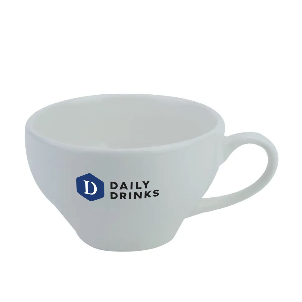 Porseleinen Barista Koffie Verkeerd kop 30 cl. met meerkleurig DailyDrinks-logo aan voorzijde.