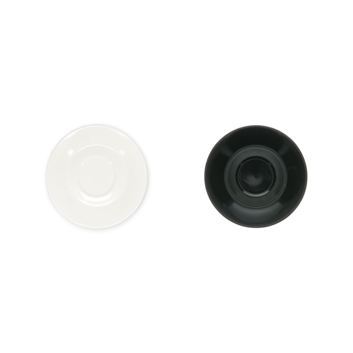 Kleuroverzicht van alle varianten van de porseleinen Baristo Koffie Schotel 15,5 cm.