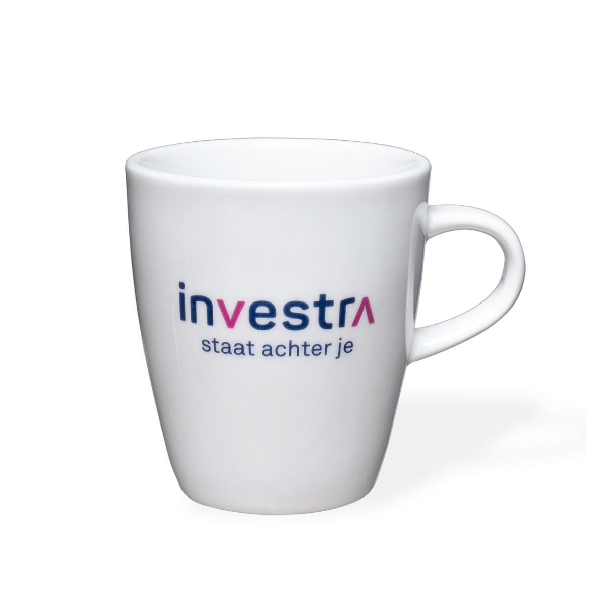 Beker Neo wit 20 cl Budgetline met meerkleurig Investra-logo op de voorzijde