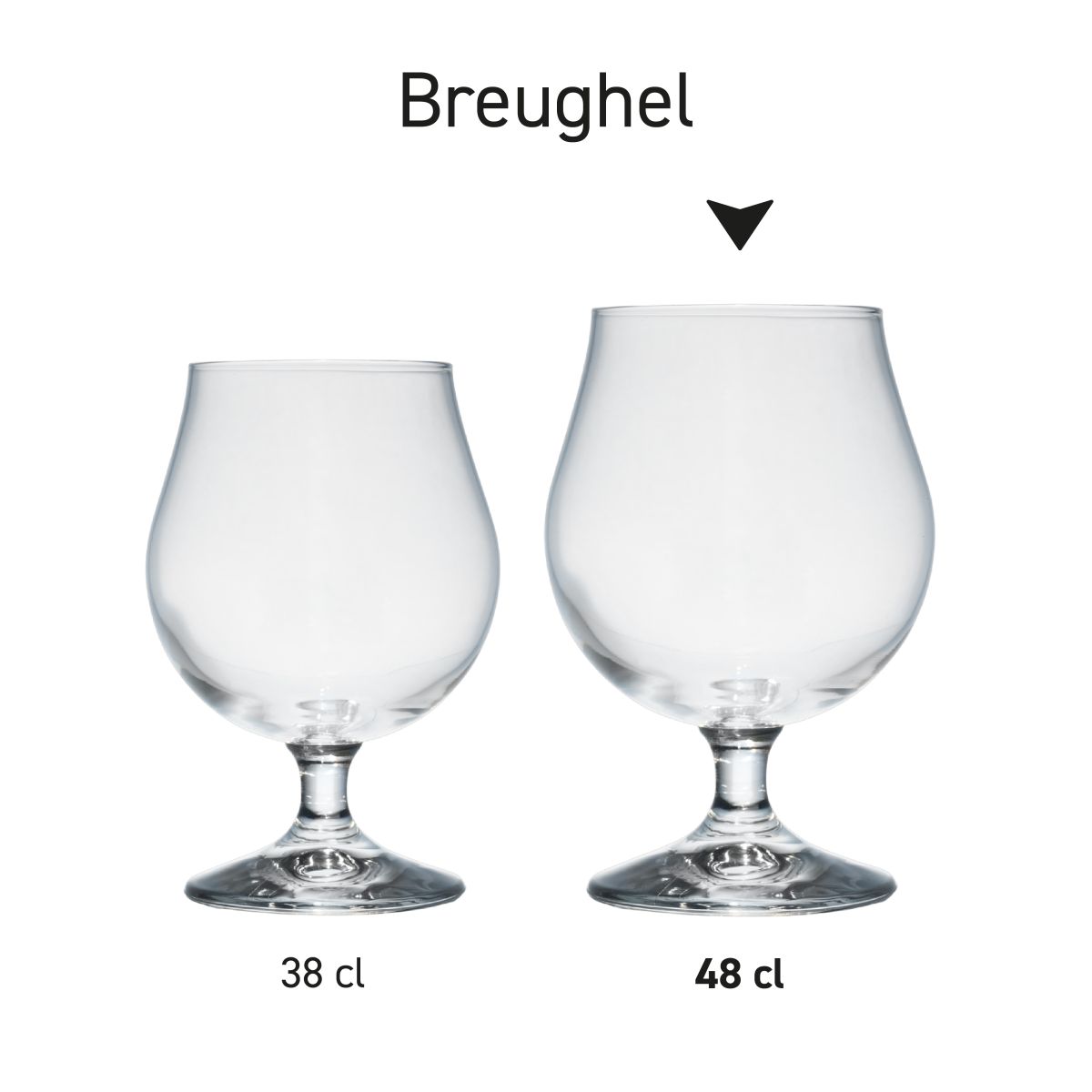 Serieafbeelding van Bierglas Breughel met meerdere glazen in overzichtelijke opstelling.