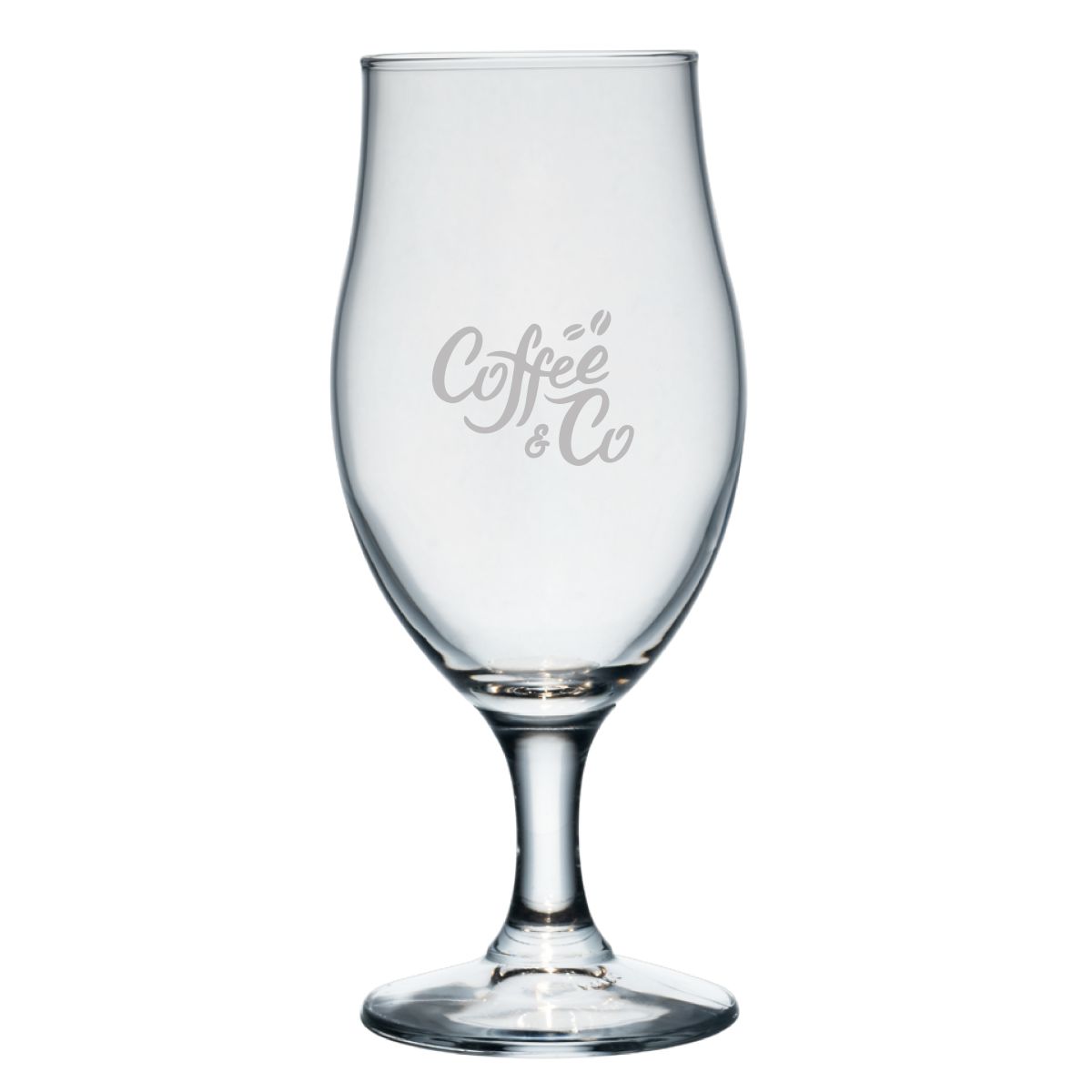 Bierglas Executive 53 cl glas met gegraveerd logo van CoffeeCo op de voorzijde