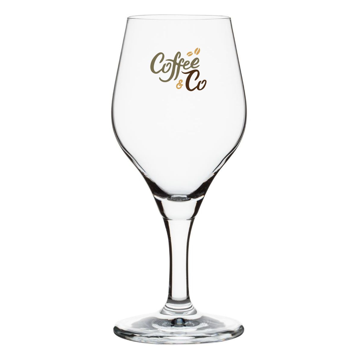 Bierglas Ronceva op voet 57 cl glas met meerkleurig CoffeeCo-logo op het voorpaneel