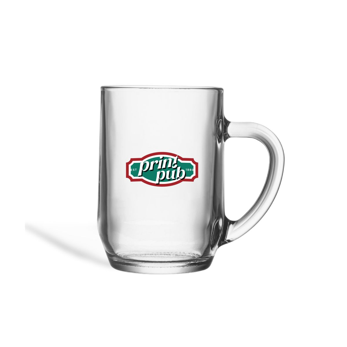 Bierpul Hayworth 28 cl. bedrukt met meerkleurig PrintPub-logo aan de voorzijde van het glas.