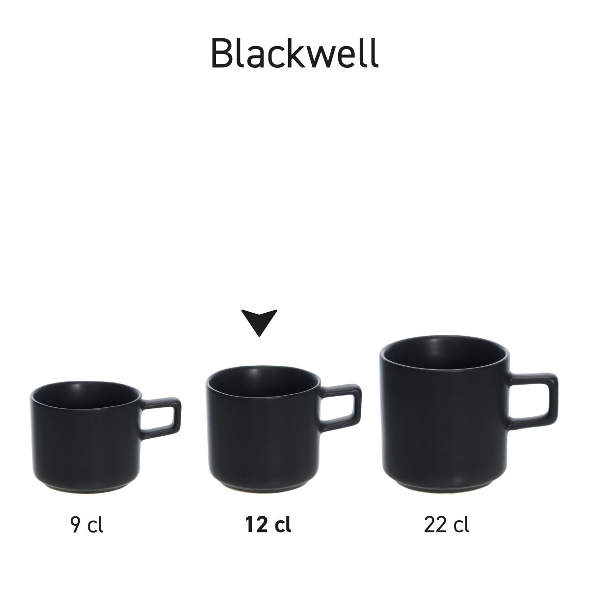 Meerdere porseleinen Blackwell koppen gegroepeerd als complete servieslijn.