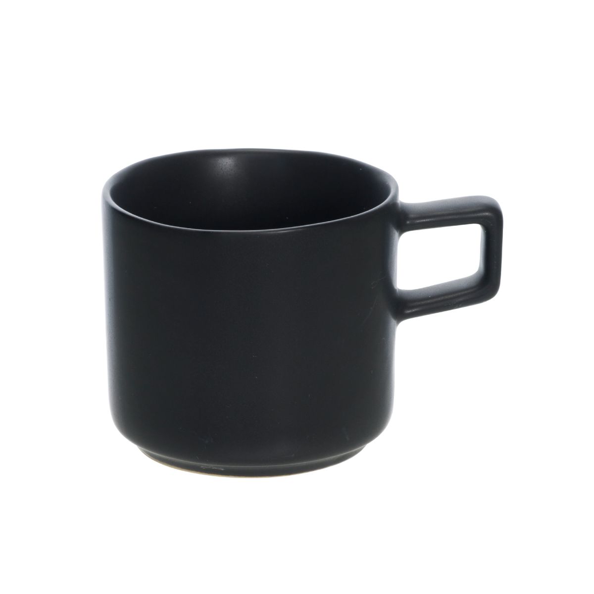 Frontale weergave van Blackwell koffiekop 22 cl in zwart porselein met klassiek handvat.