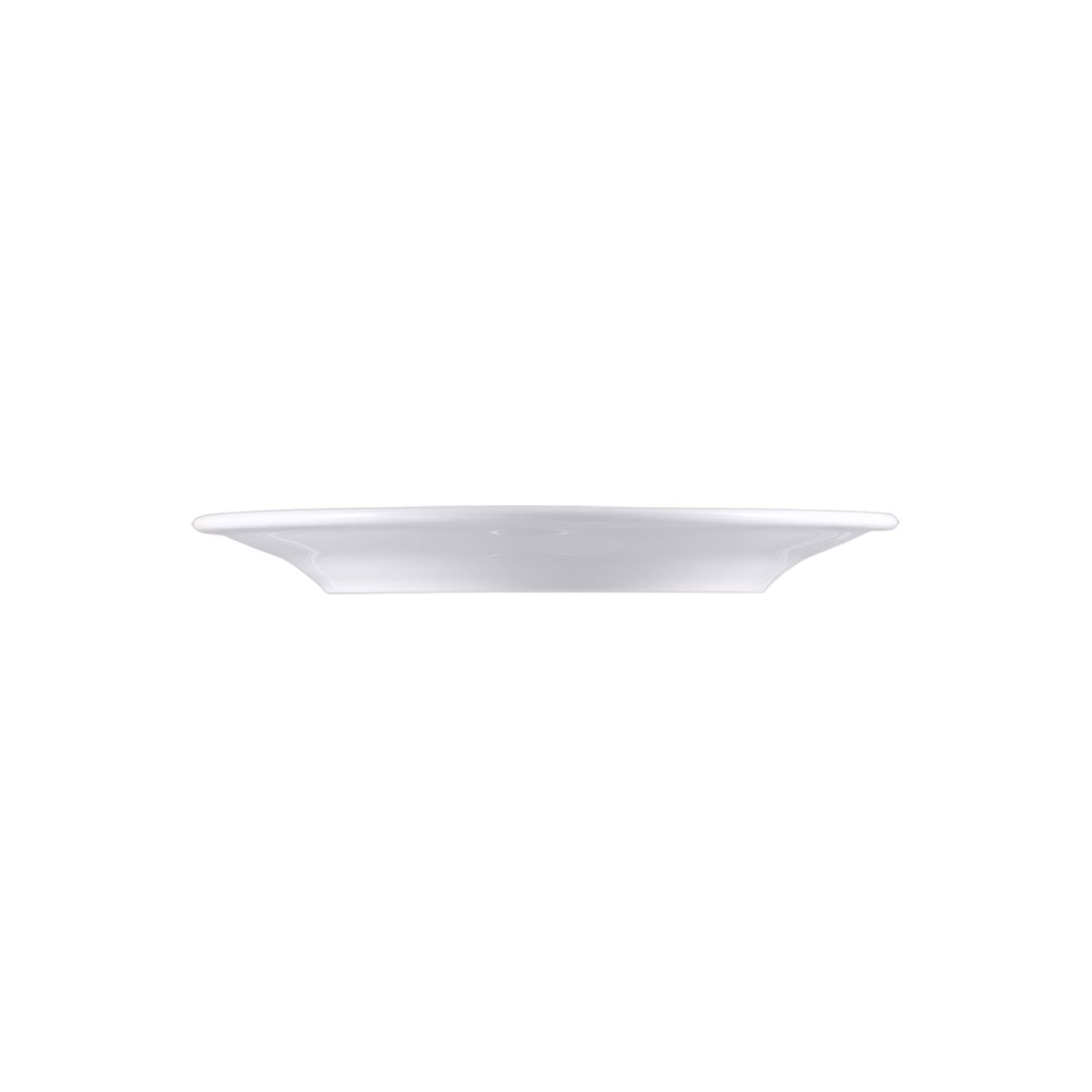 Bord met brede rand wit porselein 17 cm, zijaanzicht zonder bedrukking