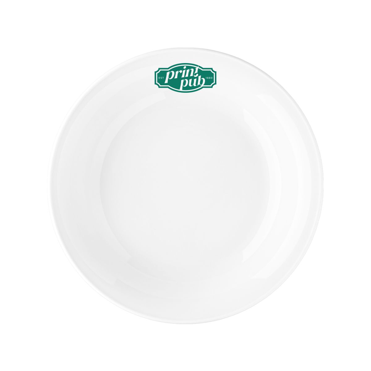 Bord Coup diep 21 cm porselein met eenkleurig logo van PrintPub op het voorpaneel