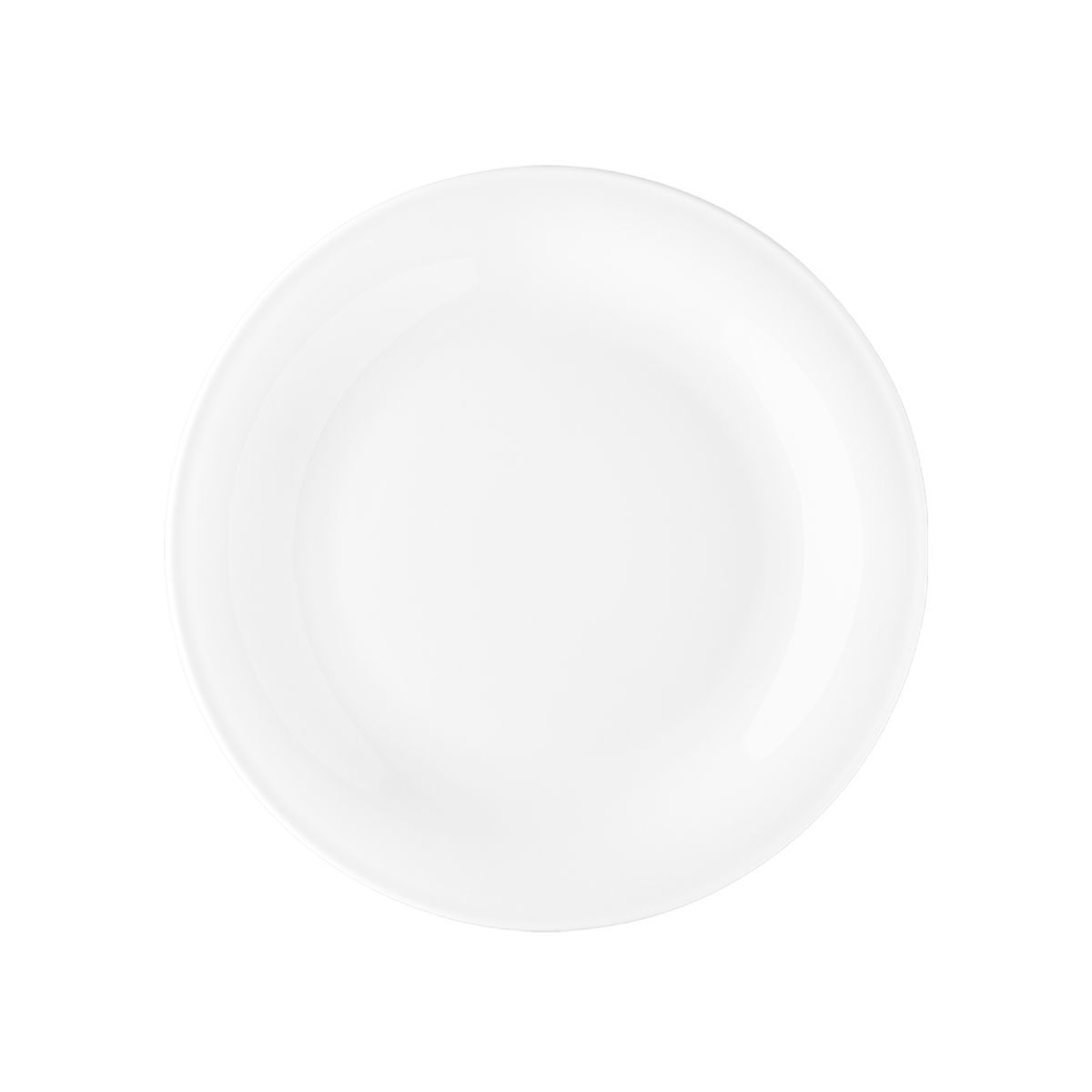 Bord Coup plat 19 cm wit porselein, vooraanzicht zonder bedrukking