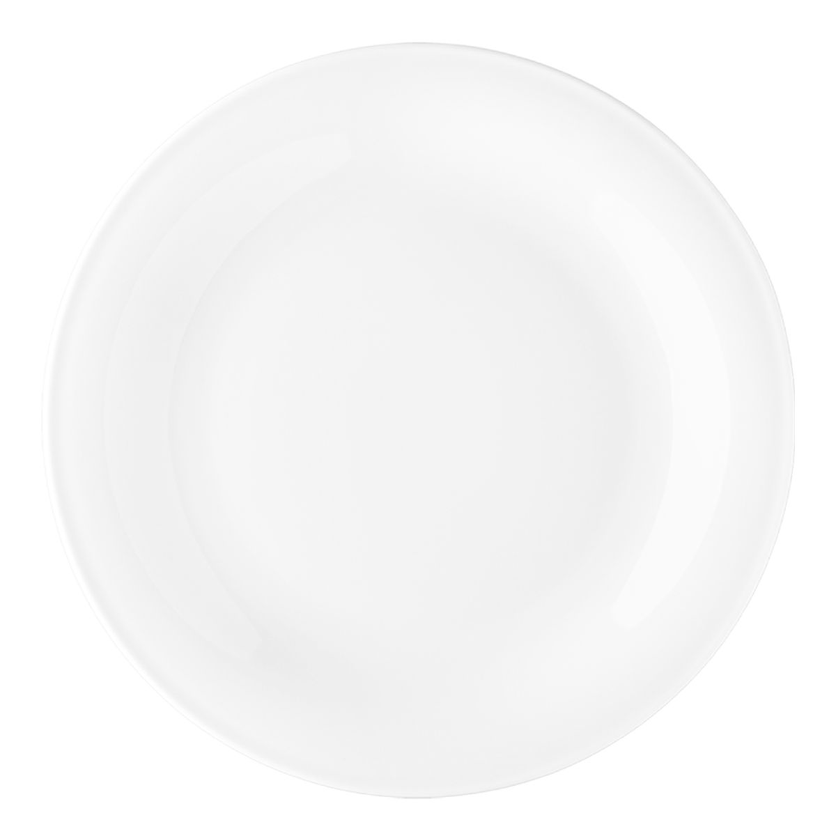 Bord Coup plat 28 cm wit porselein, vooraanzicht zonder bedrukking