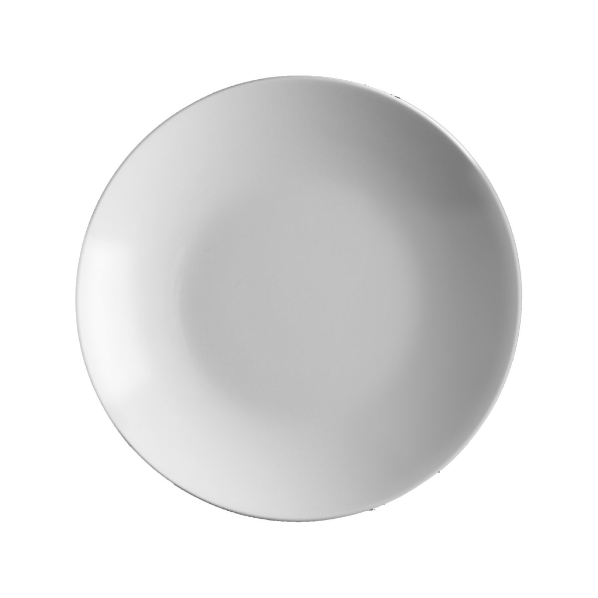 Vooraanzicht van diep bord Isabelle 23 cm in wit porselein met glad oppervlak en ronde vorm.