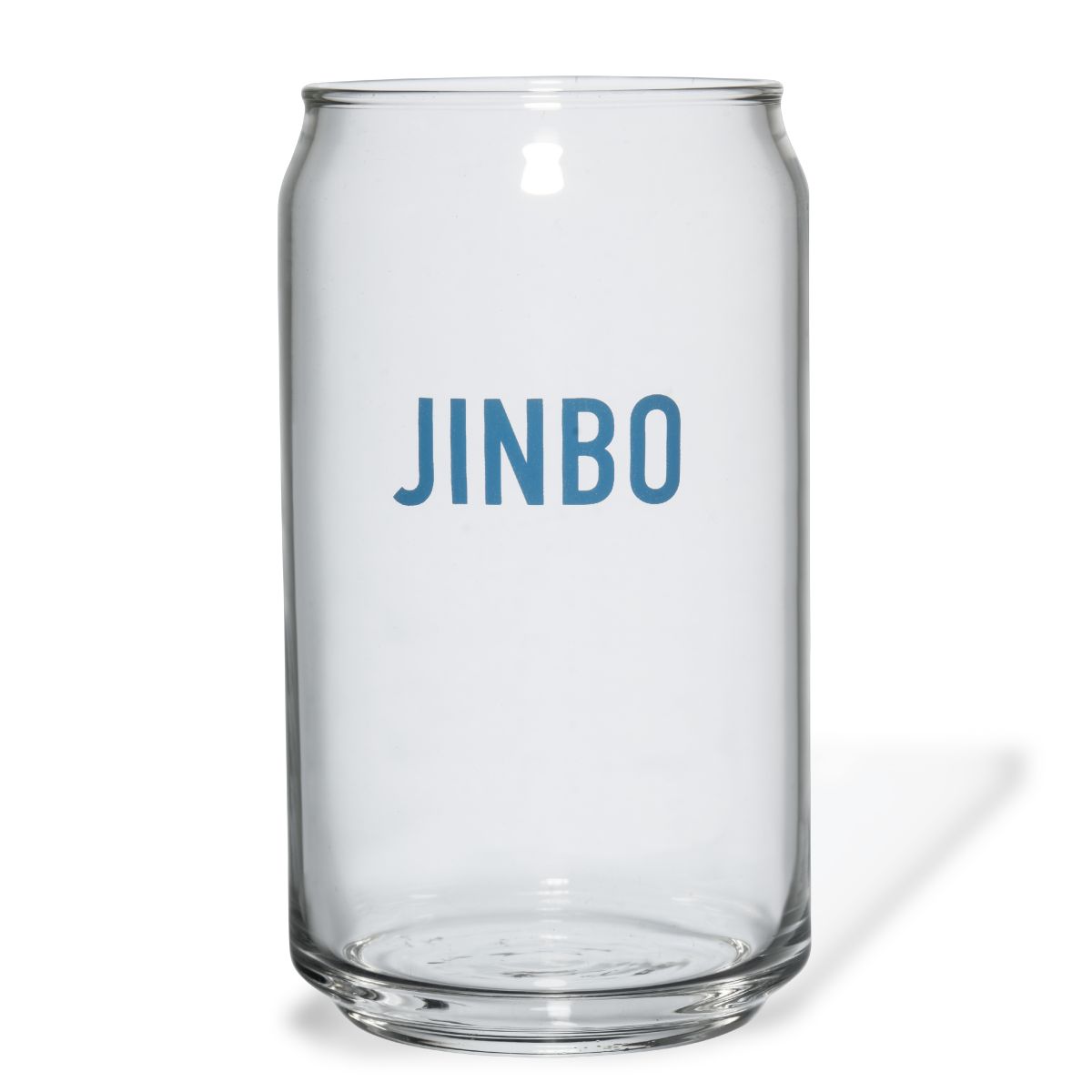 Can glas 48 cl met eenkleurig logo van Jinbo op het voorpaneel