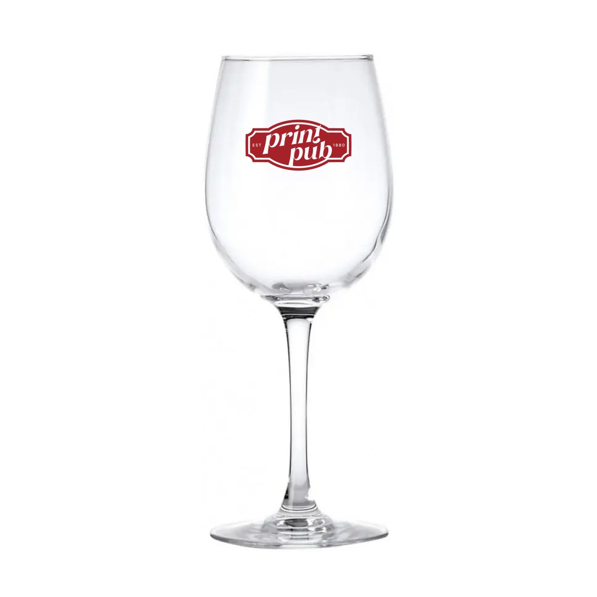 Cosy Moments wijnglas 48 cl. bedrukt met enkelkleurig PrintPub-logo op het glasoppervlak.