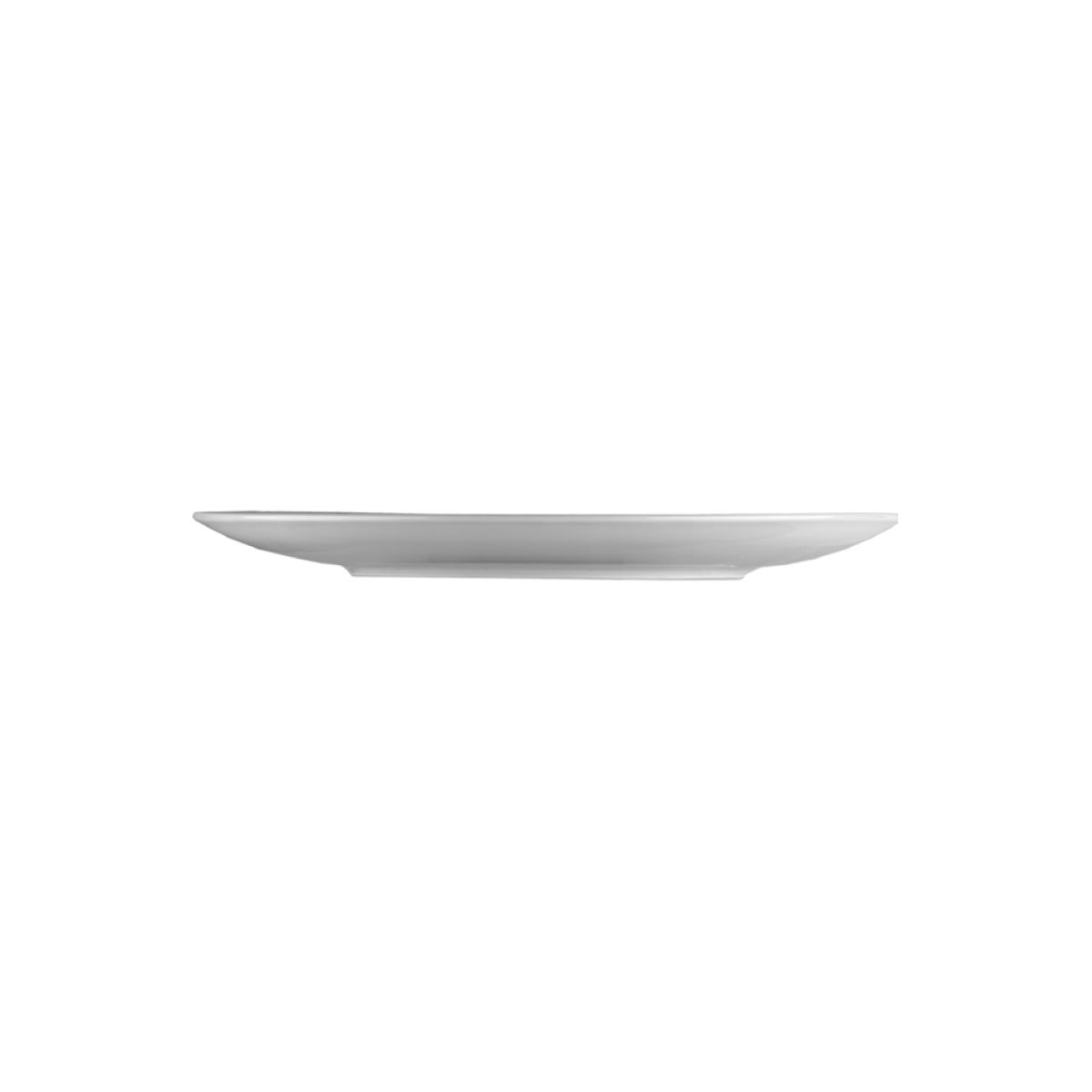 Zijaanzicht van het porseleinen coupe bord Isabelle 16 cm met subtiele opstaande rand.
