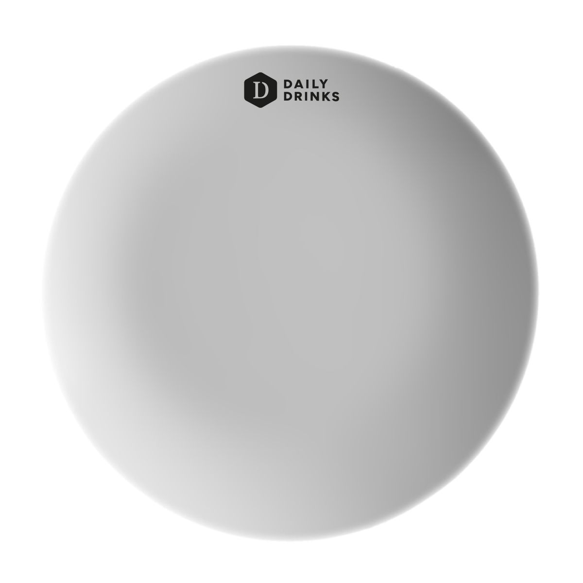 Bord Isabelle 27 cm porselein met minimalistisch DailyDrinks-logo in één kleur gecentreerd weergegeven.