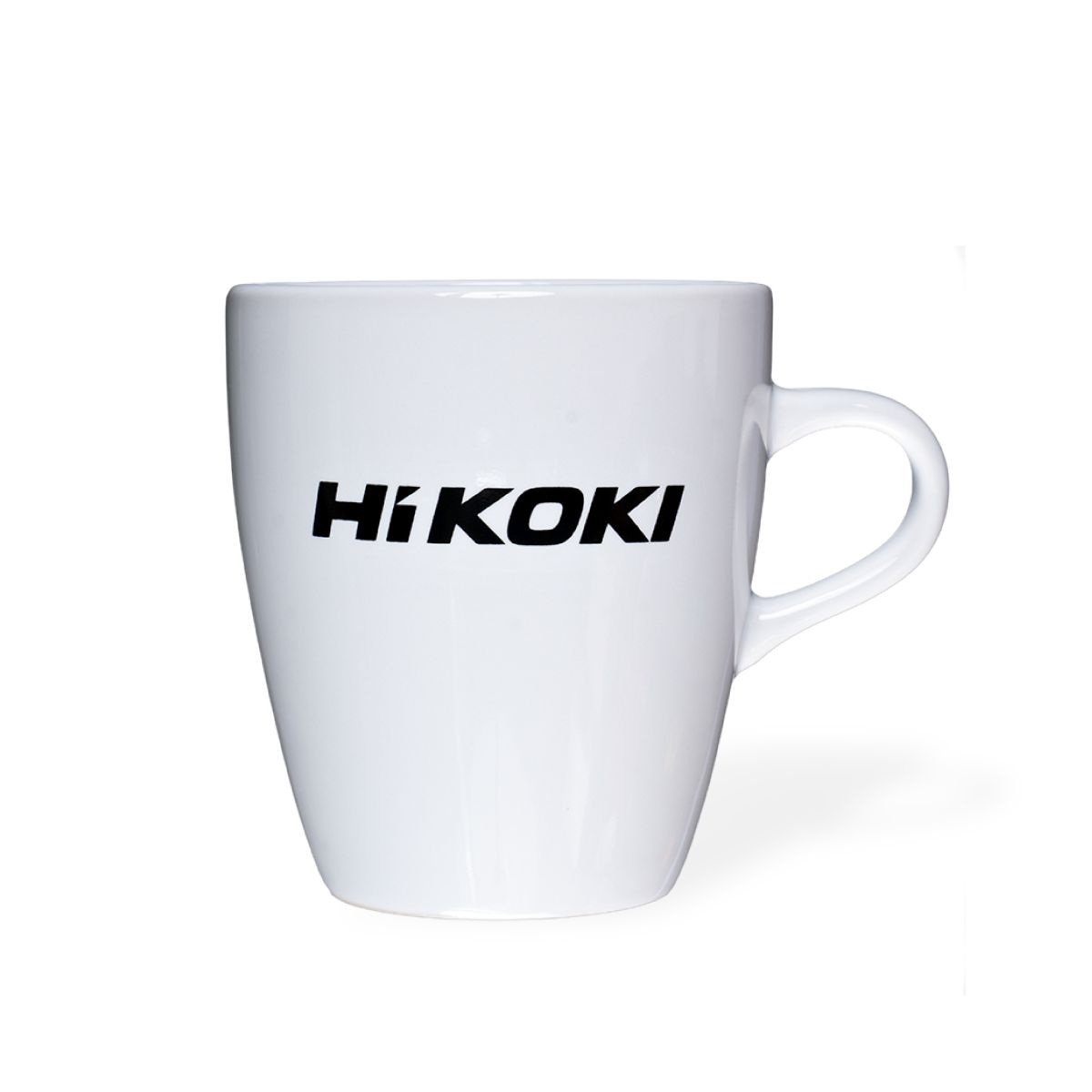Witte Cynthia mok van porselein met Hikoki logo in één kleur op het vooraanzicht, inhoud 20 cl.