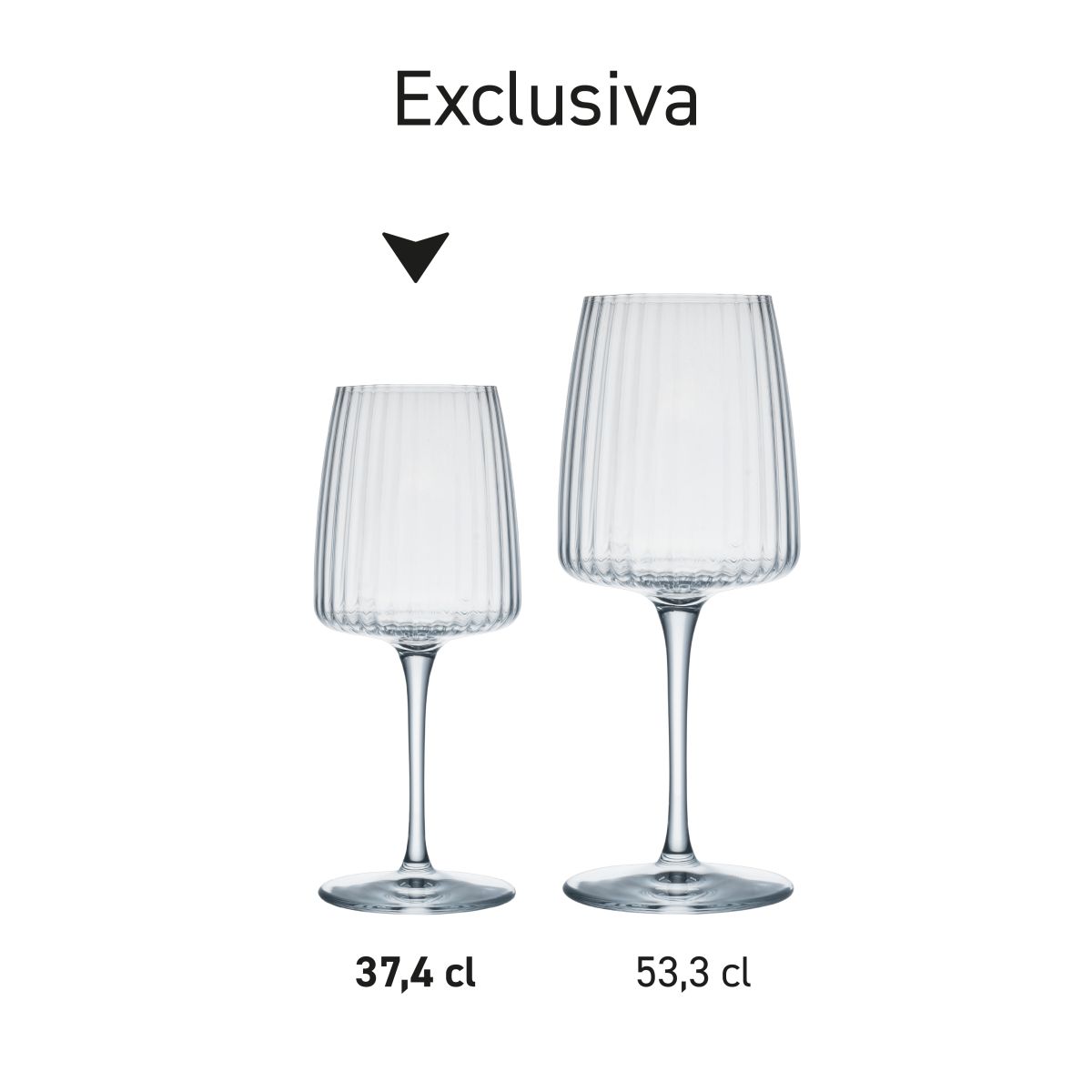 Exclusiva Wijnglas 37,4 cl glas in serie, meerdere exemplaren naast elkaar getoond