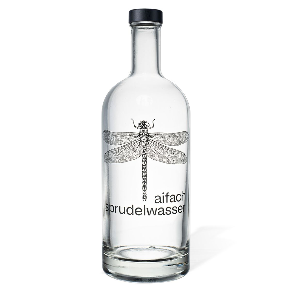 Fles Oslo 1,0 liter glas met eenkleurig Aifachsprudelwasser-logo op het voorpaneel