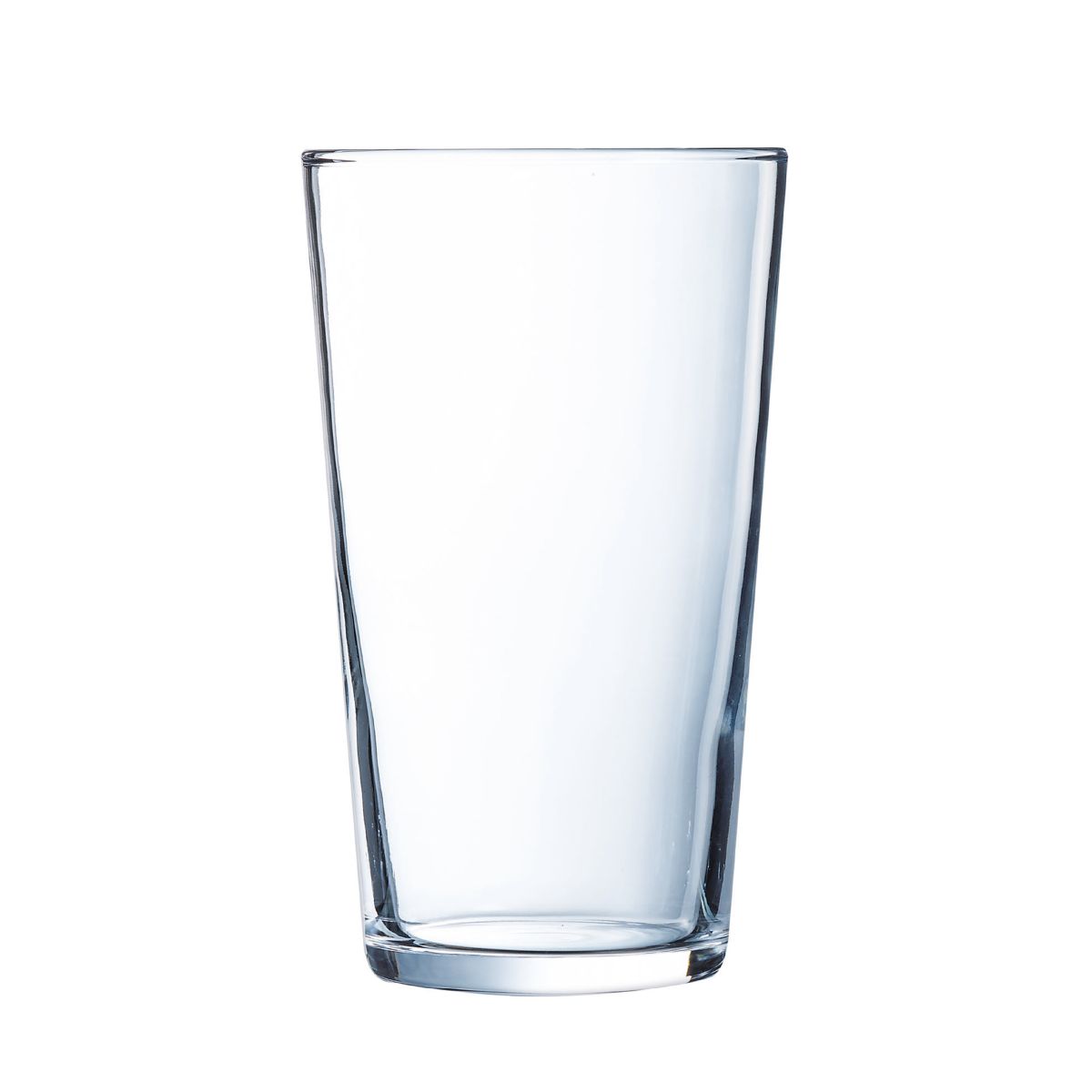 Vooraanzicht van een transparant Glas Conique 47 cl. van glas met licht taps toelopende vorm.