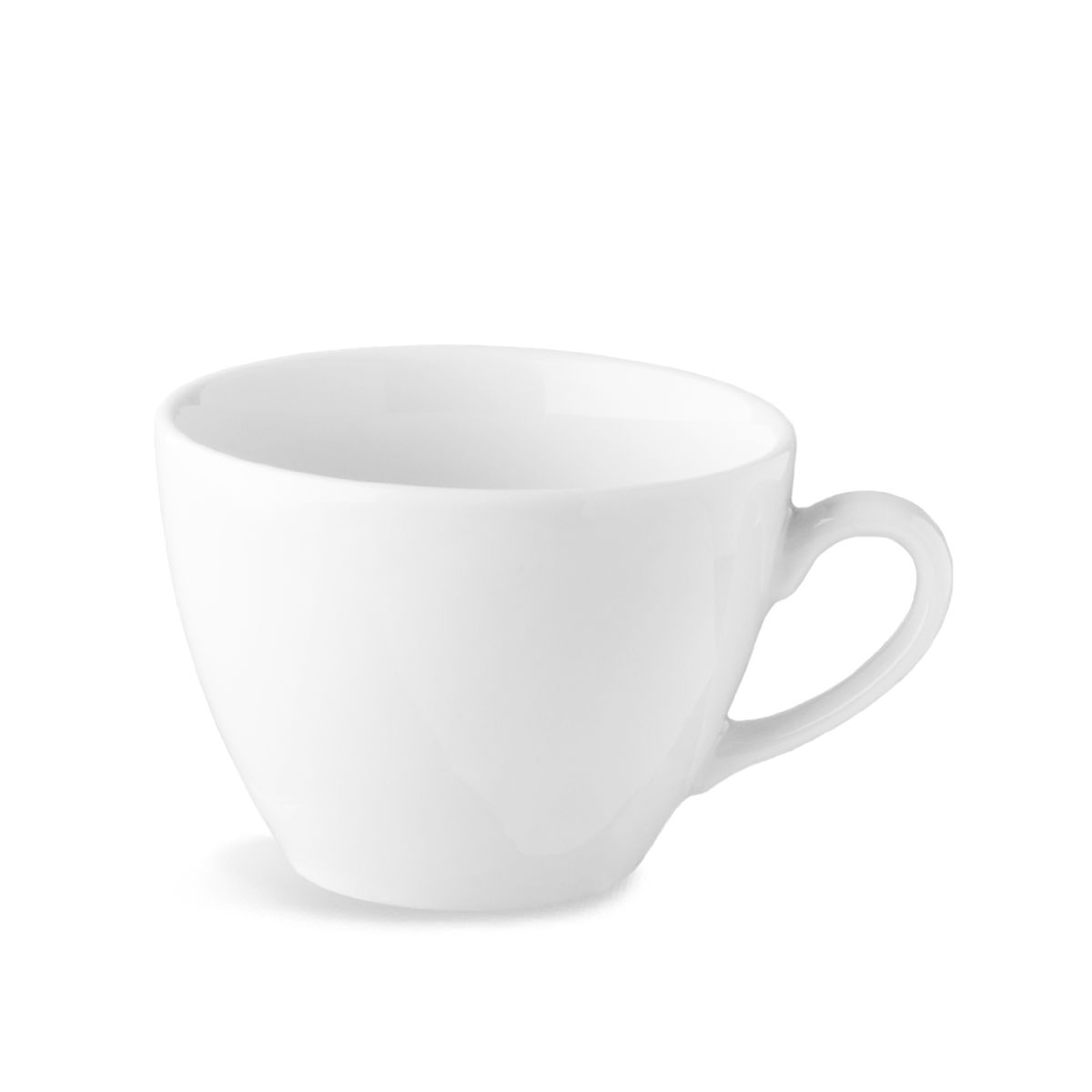 Isabelle cappuccinokop 22 cl. van wit porselein in vooraanzicht zonder bedrukking