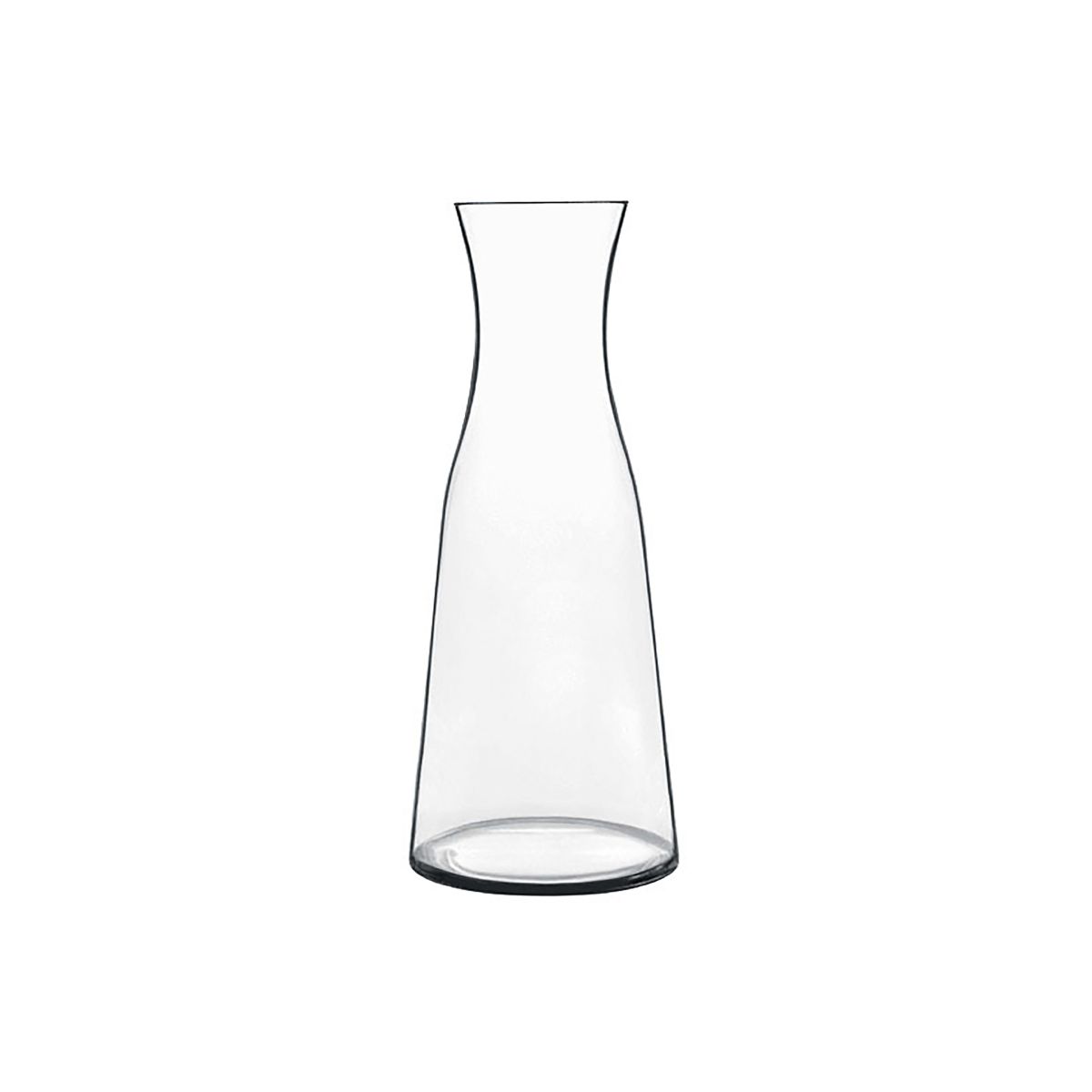 Glazen karaf Atelier van 0,25 liter in frontaal aanzicht met slanke hals en cilindervormig lichaam.