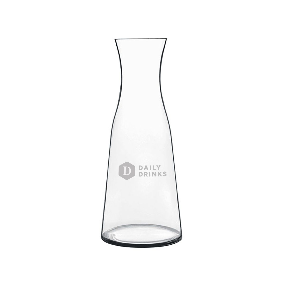 Karaf Atelier 0,5 liter van glas met fijn gegraveerd DailyDrinks-logo op het vooraanzicht.