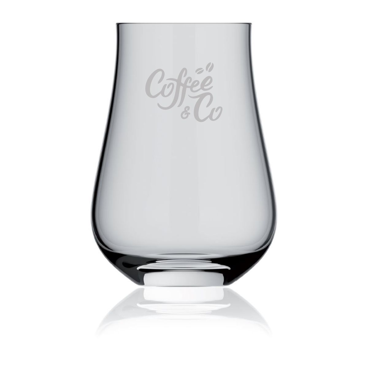Lauren Glas 63 cl. glas met gegraveerd CoffeeCo-logo op het voorpaneel