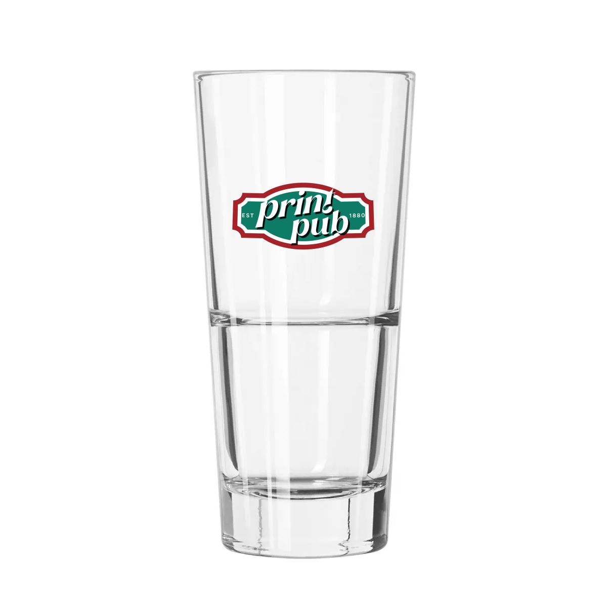 Longdrinkglas Libbey Endeavor 35 cl. van glas met meerkleurig PrintPub-logo op het vooraanzicht bedrukt.