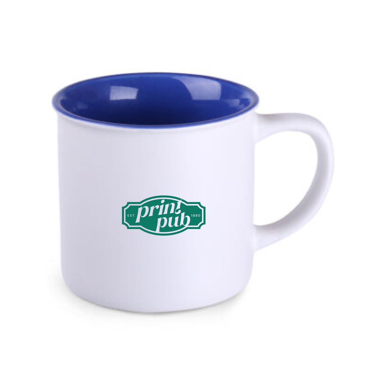 Mok Loft Pure 31 cl keramiek met éénkleurig logo PrintPub op het voorvlak.