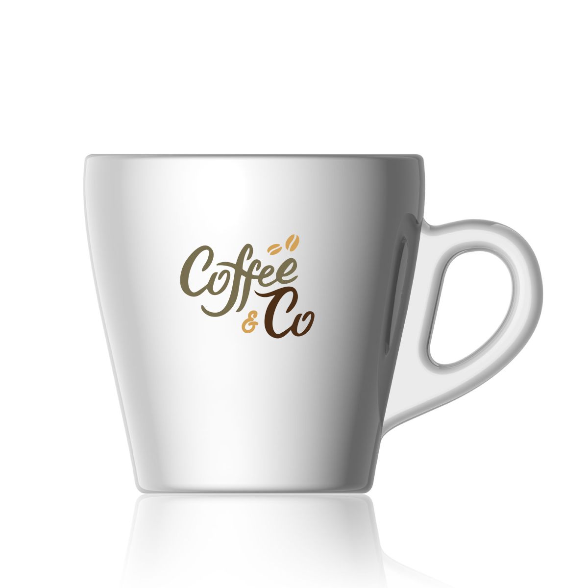 Pura Cappuccino Kop 28 cl. van glas met meerkleurig CoffeeCo-logo op de voorzijde