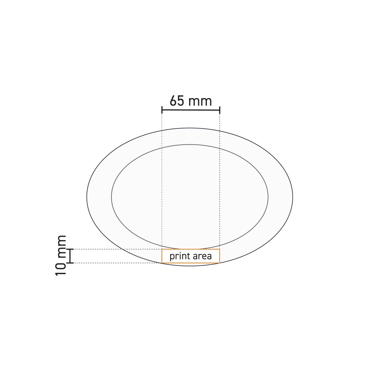 Werktekening met drukgebied van porseleinen schaal Princip 36 cm.