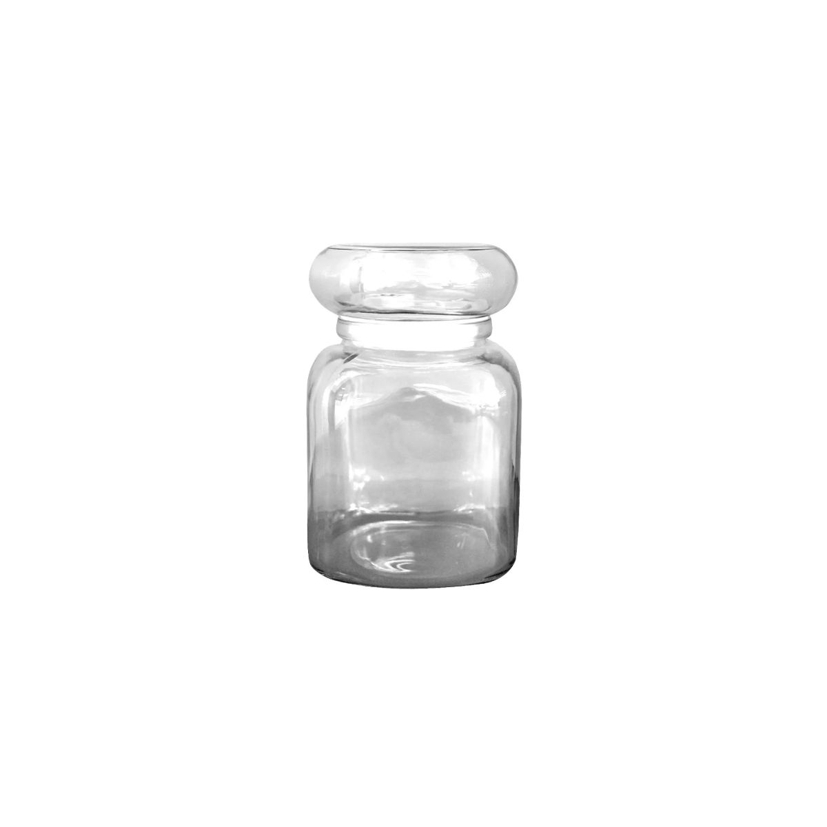 Glazen snoeppot Classic met inhoud van 395 ml in frontaal aanzicht, compact en cilindrisch van vorm.