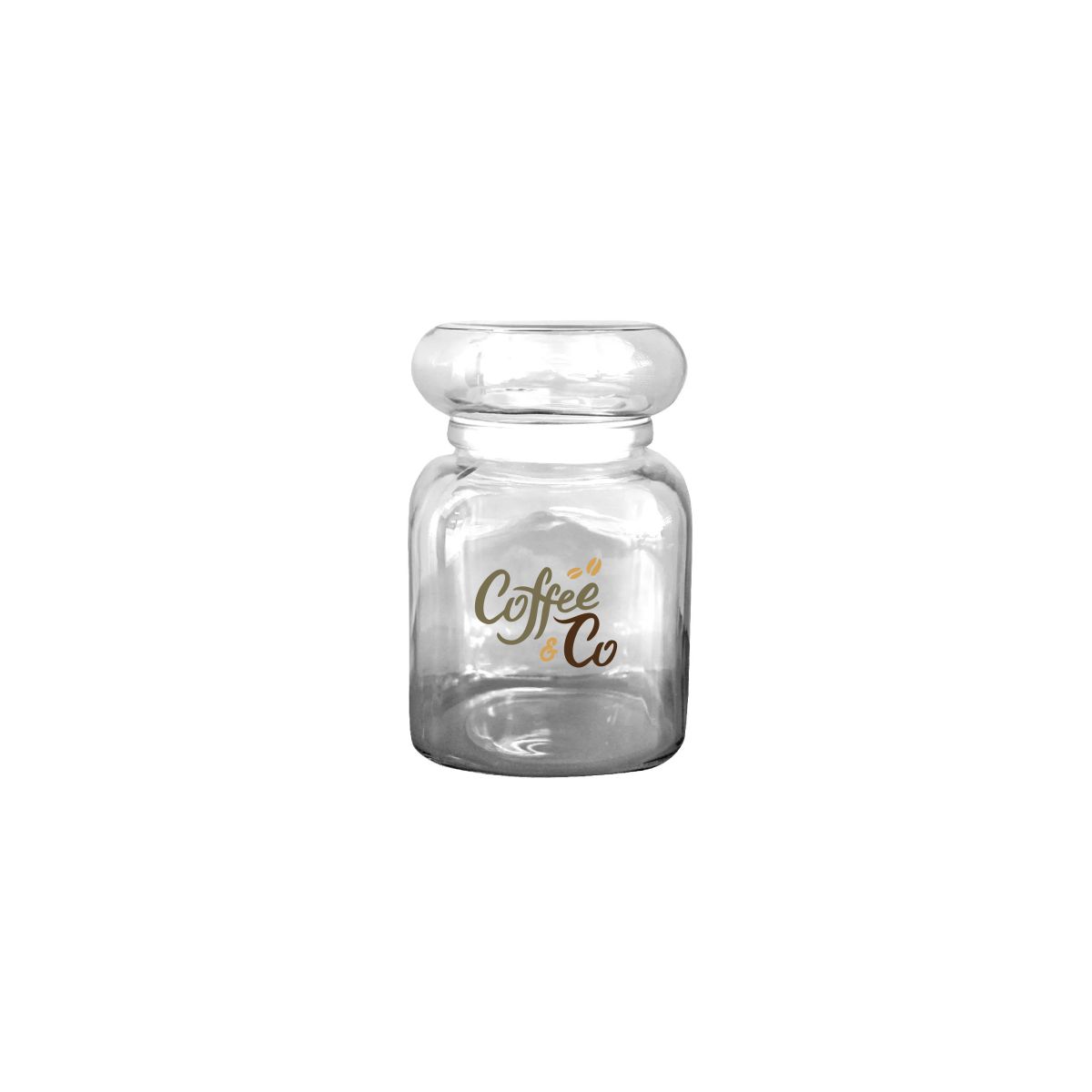 Vooraanzicht van snoeppot Classic 395 ml met gegraveerd TableTrend-logo, subtiel in het glas verwerkt.