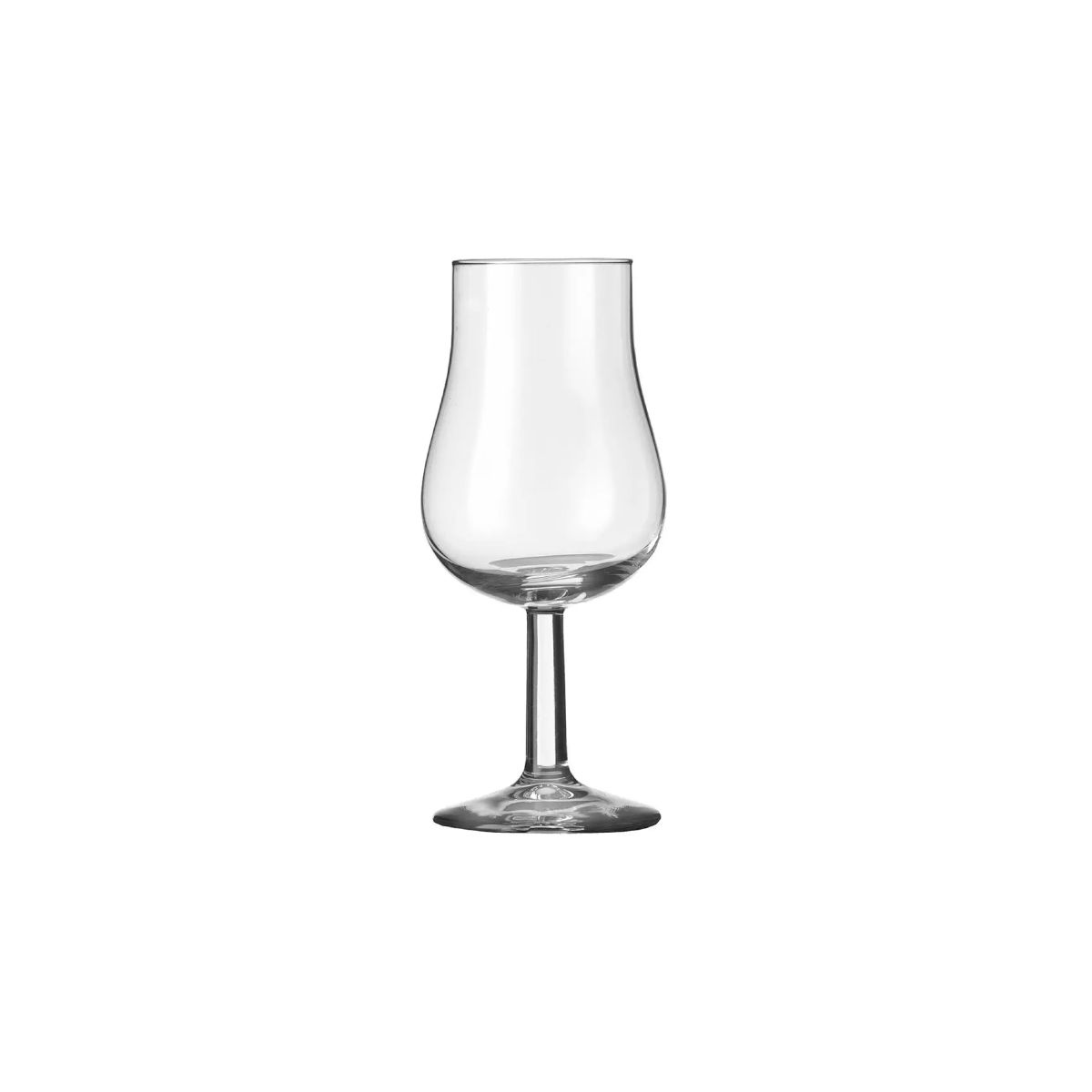 Vooraanzicht van helder tasting glass van 13 cl gemaakt van transparant glas.