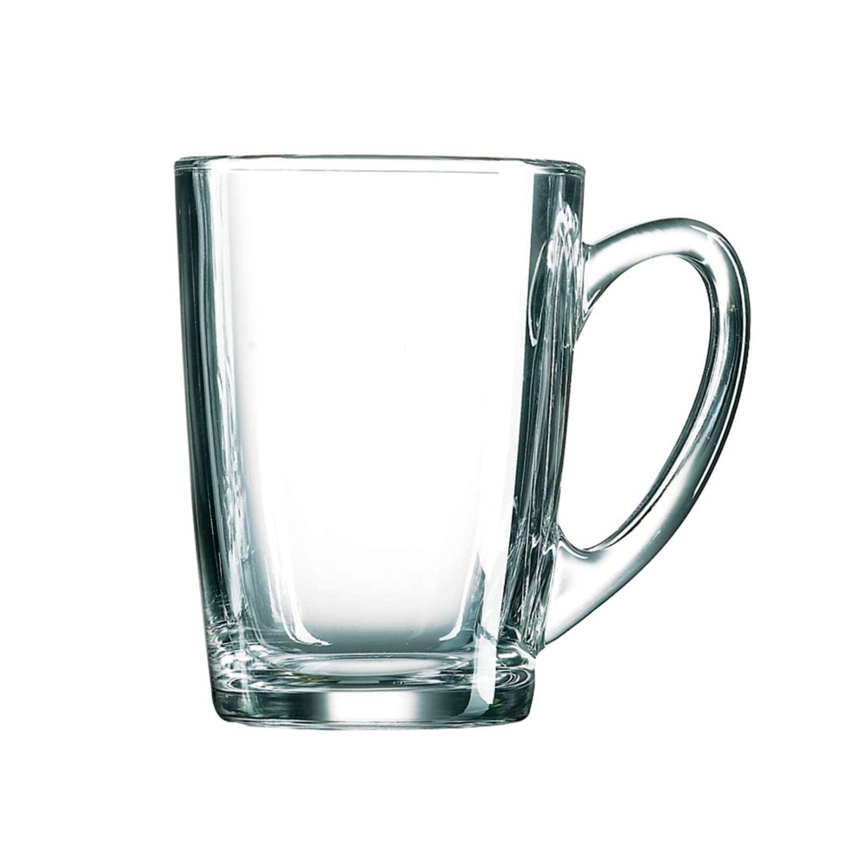 Vooraanzicht van theeglas New Morning Hoog 32 cl. met smalle cilindervorm en helder gegraveerd glas.
