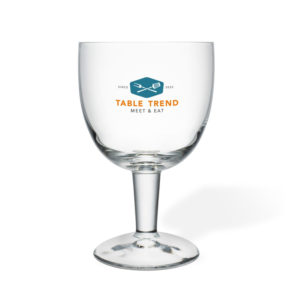 Trappist Glas 25 cl tapmaat met meerkleurig TableTrend-logo op het voorpaneel