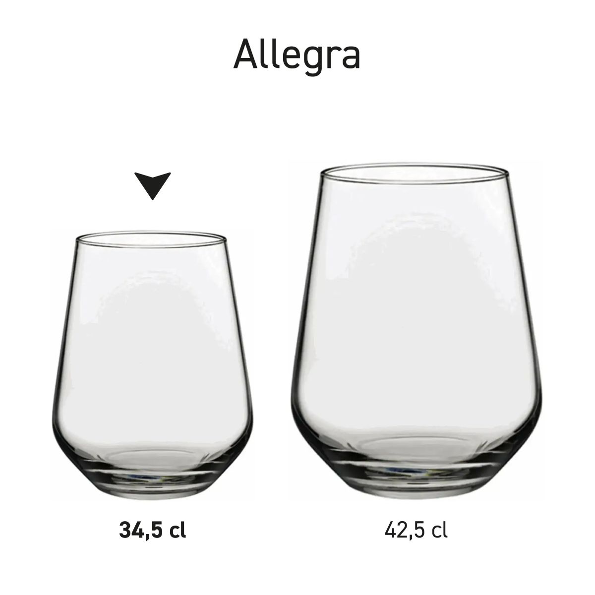 Set van meerdere Tumbler Allegra glazen, overzichtelijk gepresenteerd als serie.