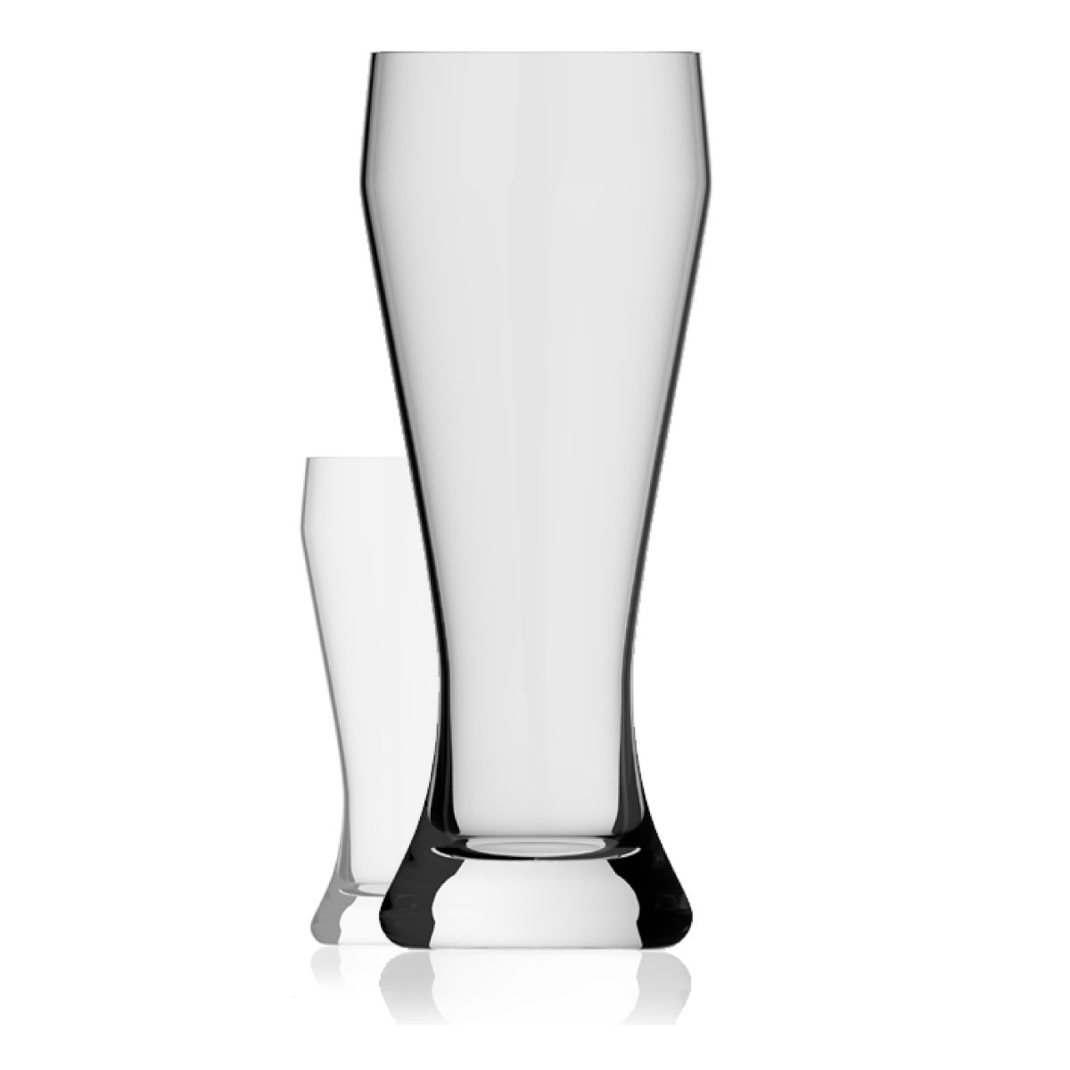 Weizenbierglas XXL 3,0 liter van transparant glas, vooraanzicht zonder bedrukking